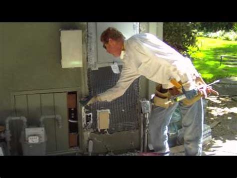 how to repair stucco around a new electric box|re stucco electrical box.